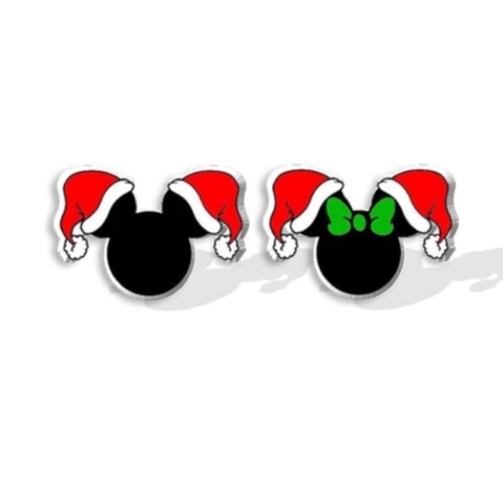 Disney earrings-Santa hat‎
